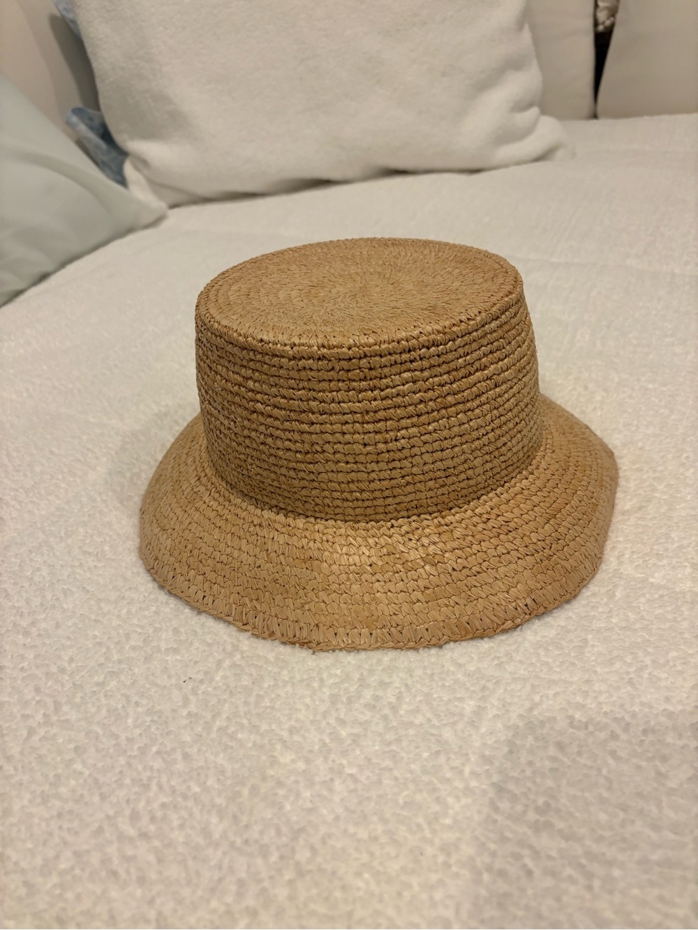 JCrew Woven Straw Bucket Hat - Natural Tan